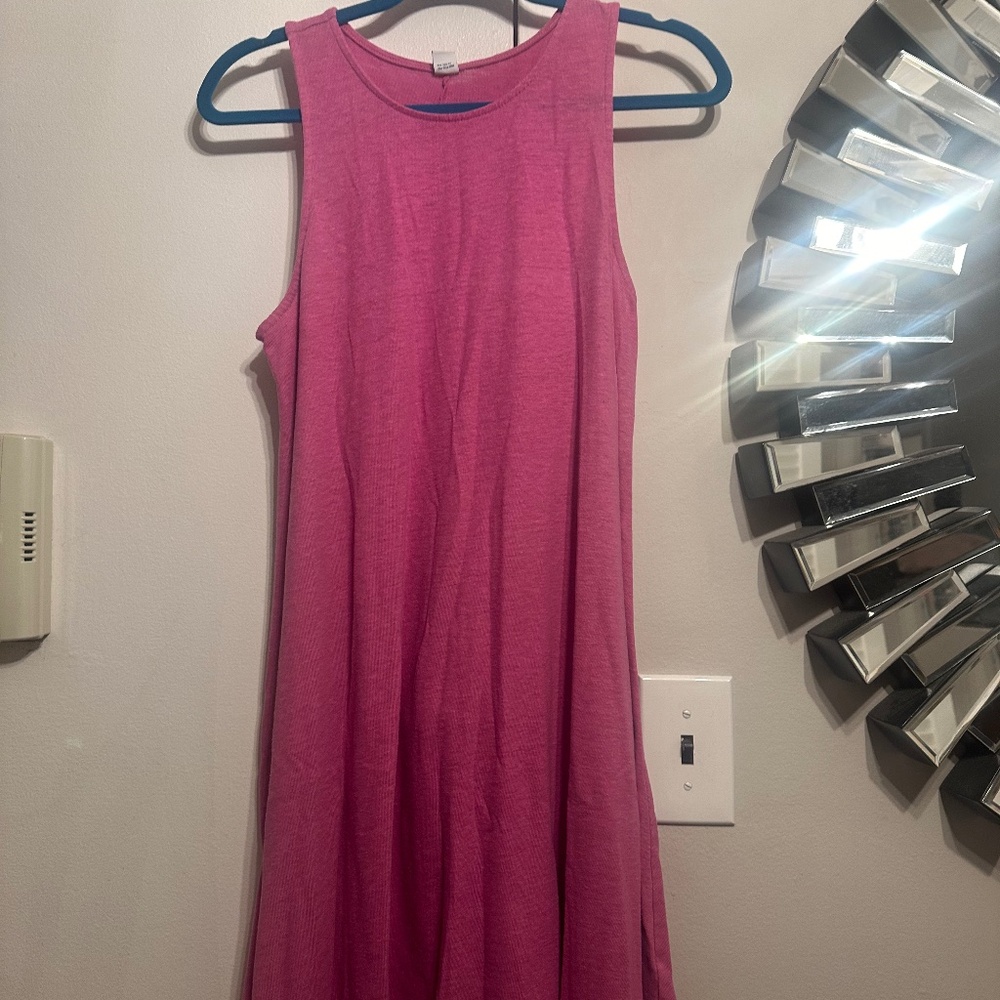 Tank Dress in Heather Pink. Size L